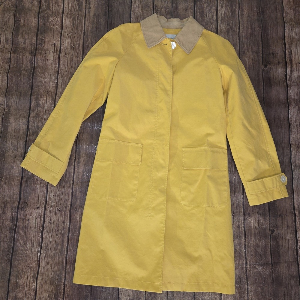 Isaac Mizrahi x Target Trench Coat S Yellow Corduroy Collar Utility Y2K Preppy